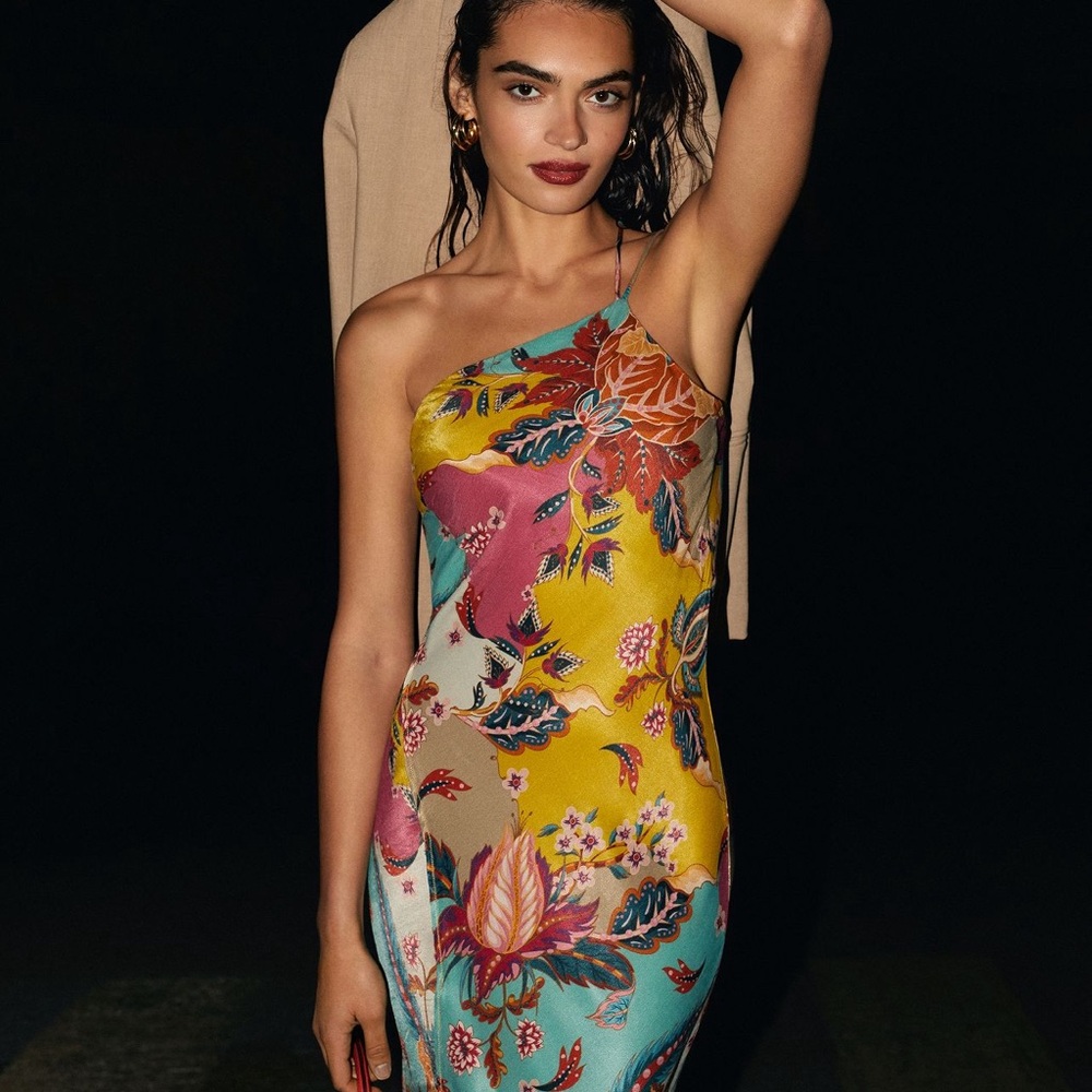 Bl-nk One Shoulder Slip Dress